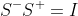 S^-S^+=I